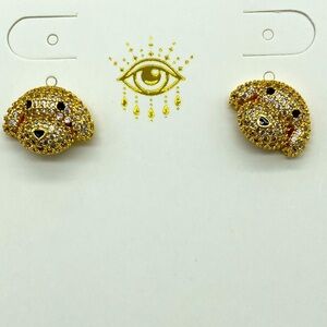 Eye Candy LA CZ Poodle Stud Earrings NIB